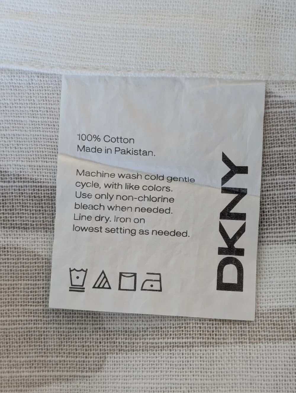 4 DKNY Cream Gray 100% Cotton Curtain Size 82